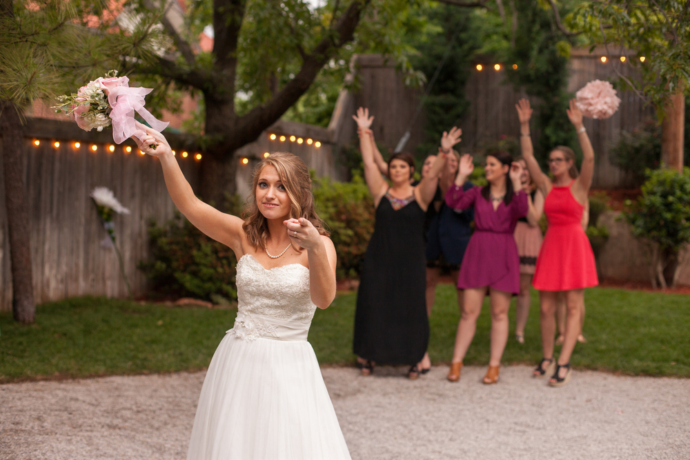   The Flower Toss   | #HisQueenHerEngelking Wedding | Photography by Two Arrows Photography at twoarrowsphoto.com  